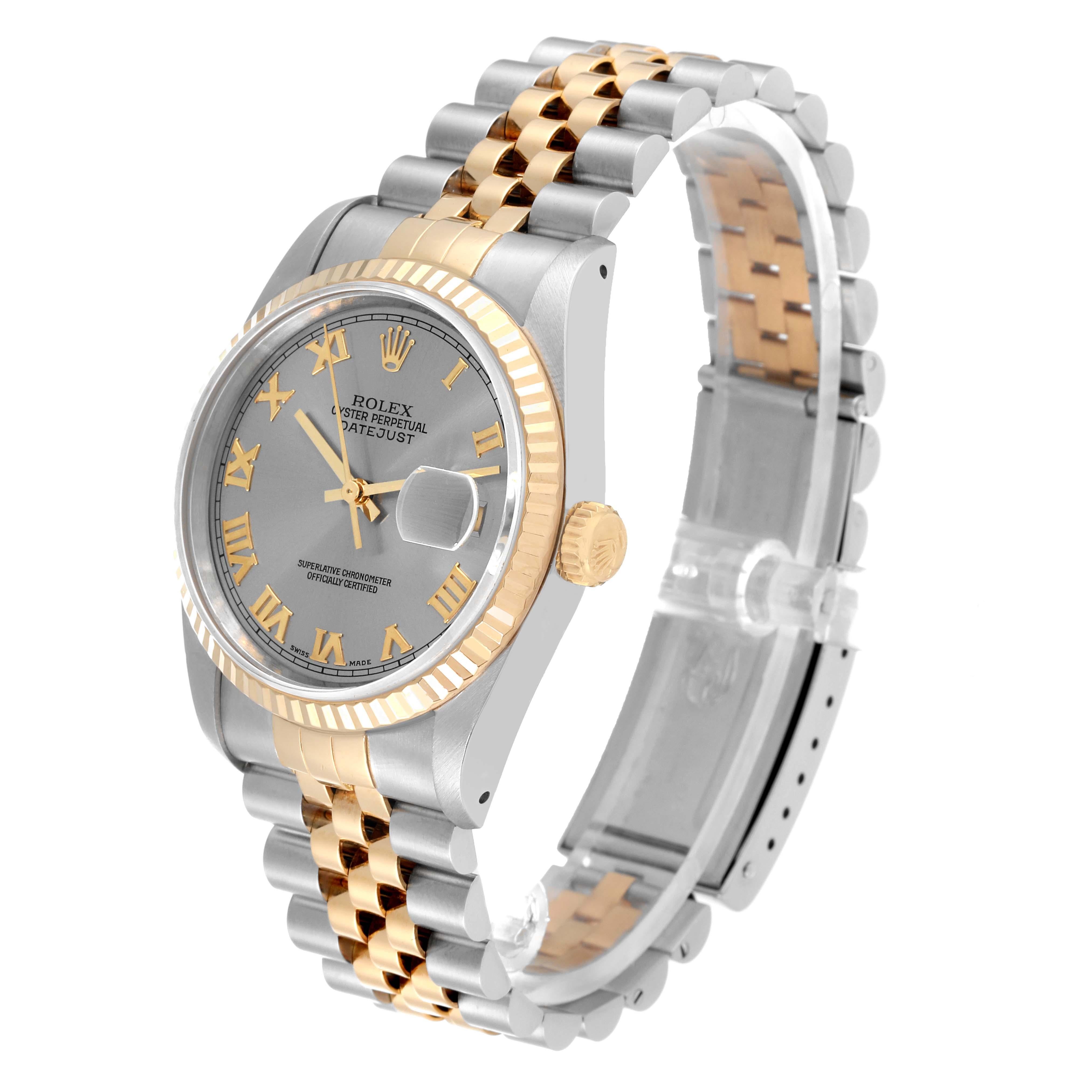 Men's Rolex Datejust Stainless Steel Yellow Gold Mens Watch 16233