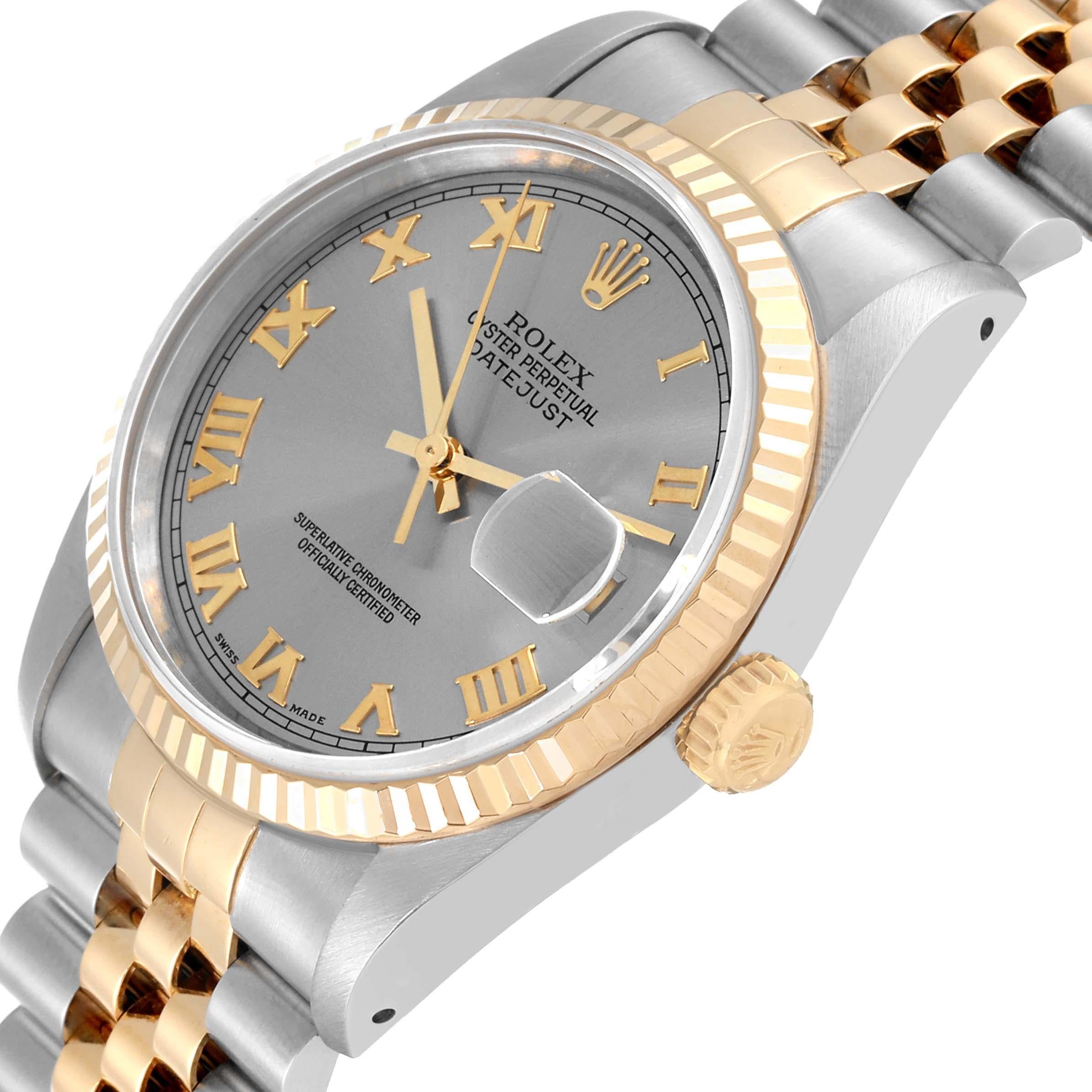 Rolex Datejust Stainless Steel Yellow Gold Mens Watch 16233 1