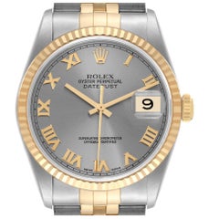 Rolex Datejust Stainless Steel Yellow Gold Mens Watch 16233