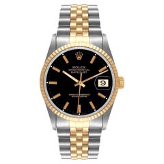 Rolex Datejust Stainless Steel Yellow Gold Mens Watch 16233