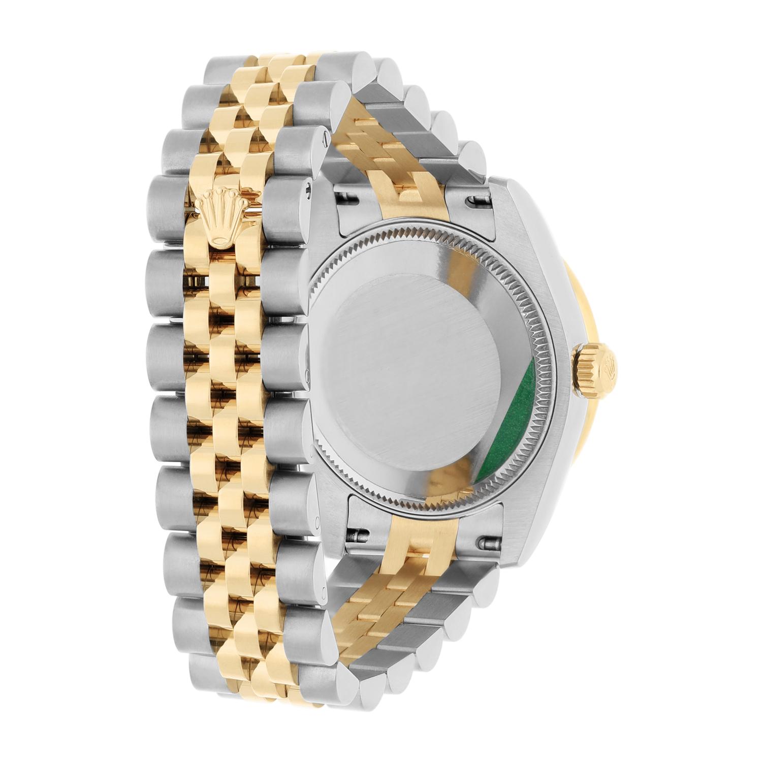 Rolex Datejust Stainless Steel&18K Yellow Gold 31mm Diamond Bezel 178383 Green For Sale 1