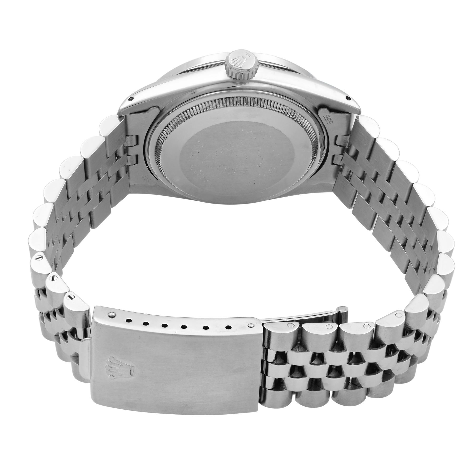 Rolex Datejust Steel 1.20 Cttw Custom Diamond Blue Dial Mens Watch 16014 For Sale 1