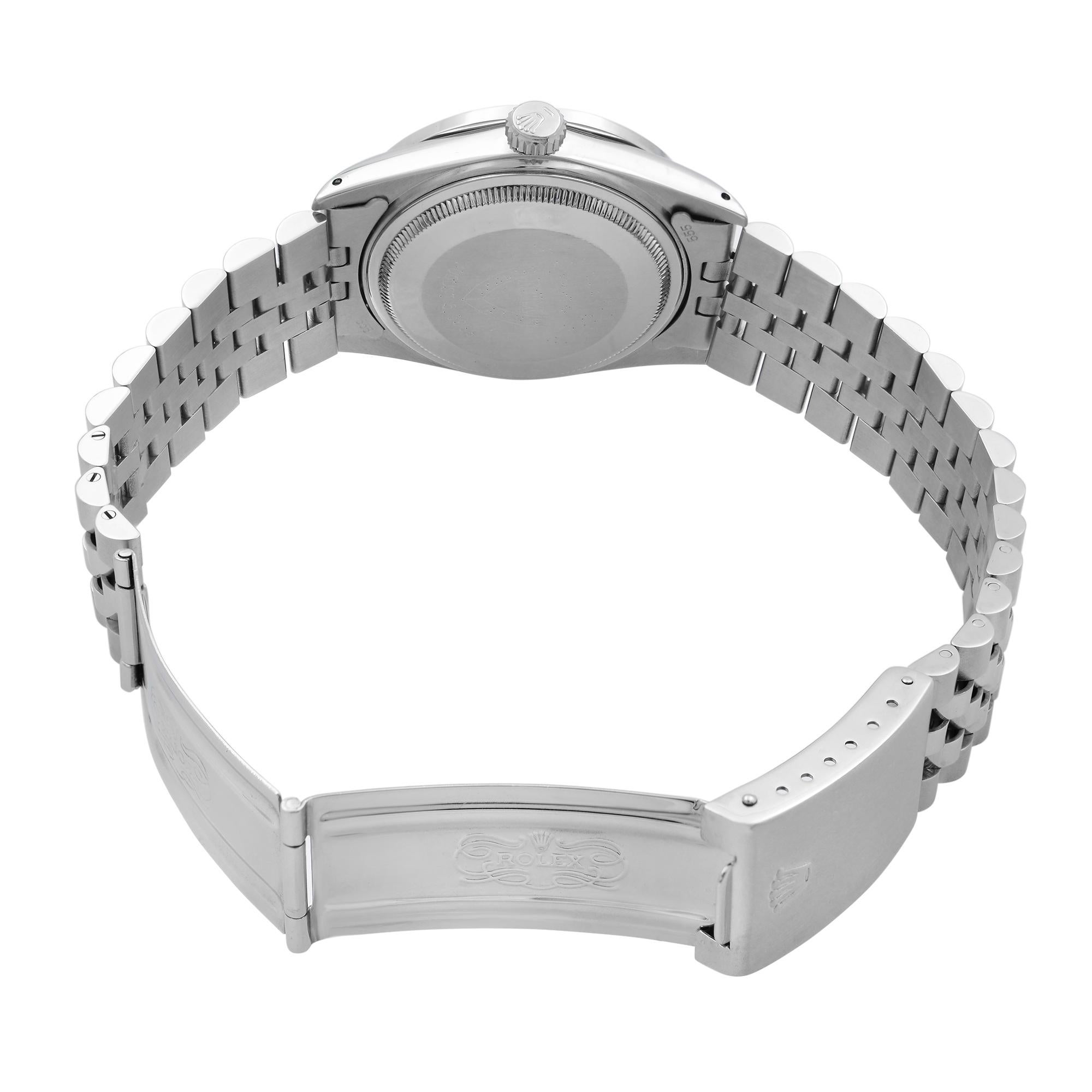 Rolex Datejust Steel 1.20 Cttw Custom Diamond Blue Dial Mens Watch 16014 For Sale 2