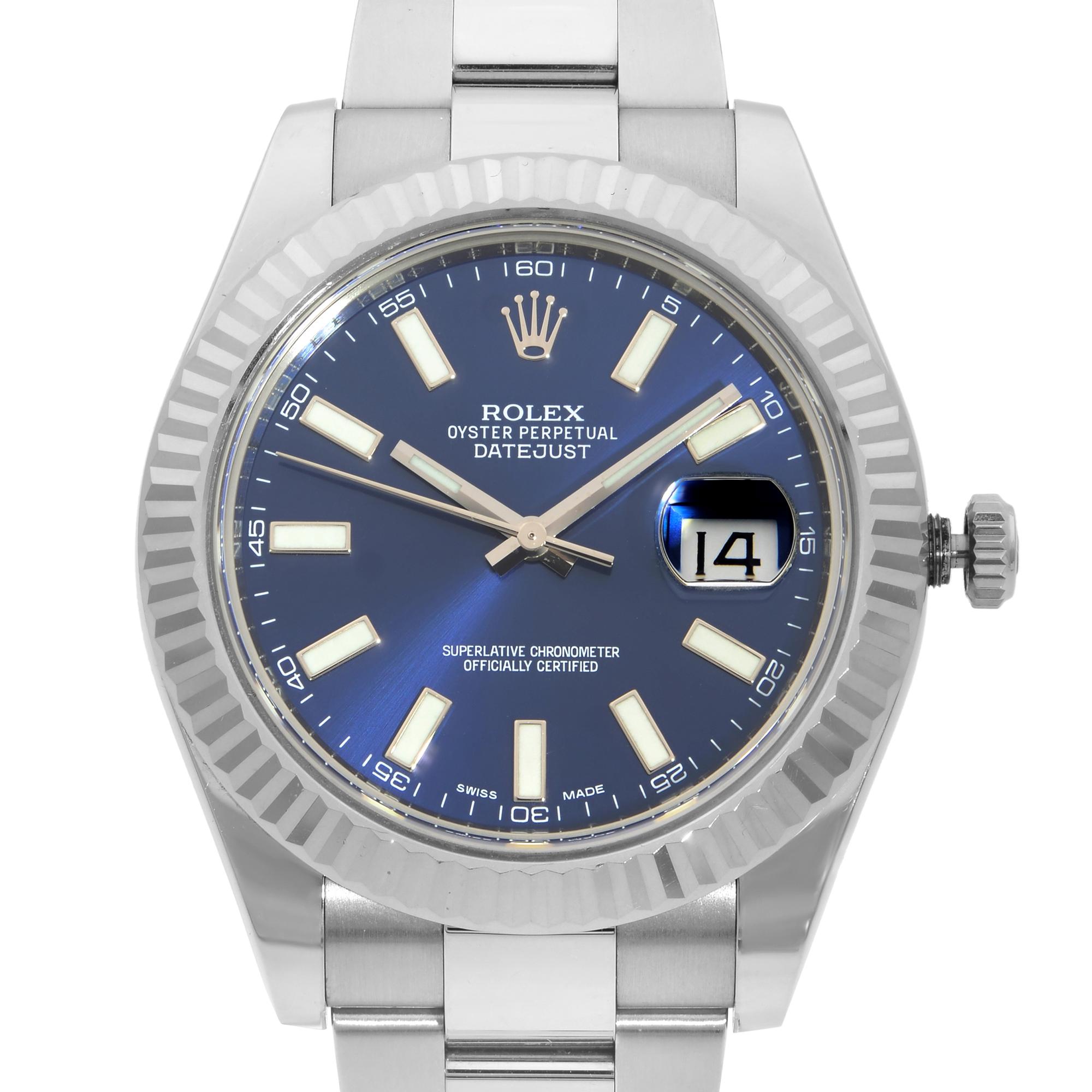 Pre-owned. The original Box and Papers are not included. Comes with a seller presentation box and authenticity card. Covered by a one-year seller warranty

Details:
Brand Rolex
Department Men
Model Number 116334
Model Rolex Datejust 116334
Style