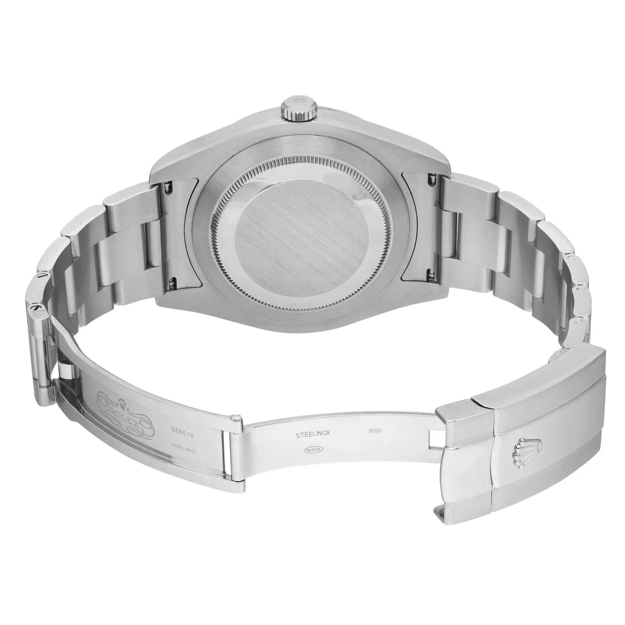 Rolex Datejust Steel 18 Karat White Gold Bezel Blue Baton Dial Mens Watch 116334 For Sale 2