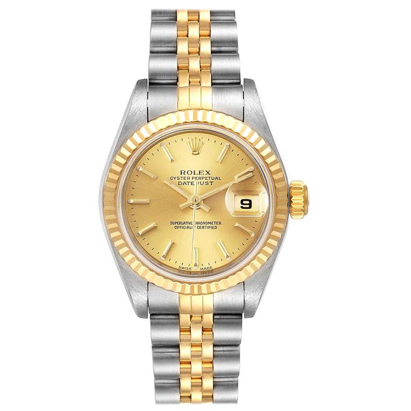 Rolex Datejust Steel 18 Karat Yellow Gold Ladies Watch 79173 For Sale