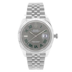 Rolex Datejust Steel 18K Gold Bezel Wimbledon Dial Mens Watch 126334GYRO