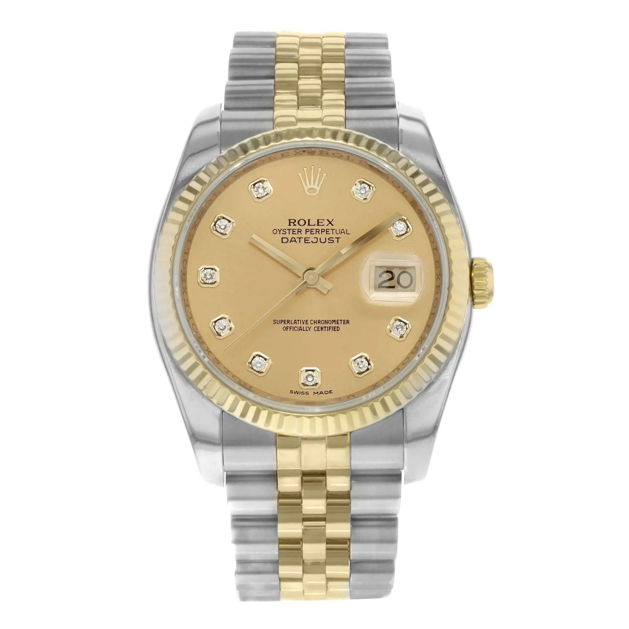 rolex oyster perpetual datejust 18k gold diamond