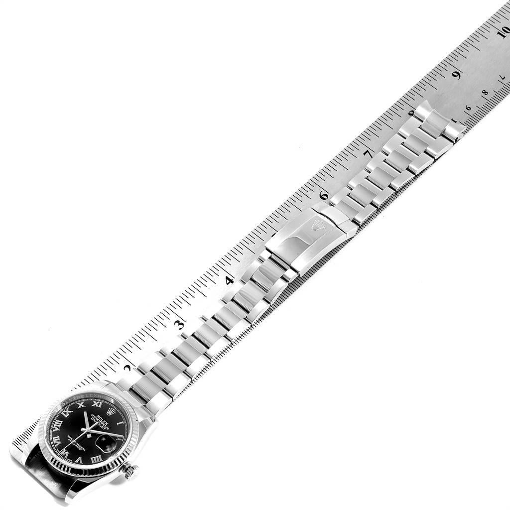 Rolex Datejust Steel 18 Karat White Gold Black Dial Men's Watch 116234 For Sale 7