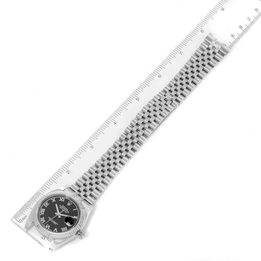 Rolex Datejust Steel 18K White Gold Black Dial Mens Watch 116234 For Sale 6