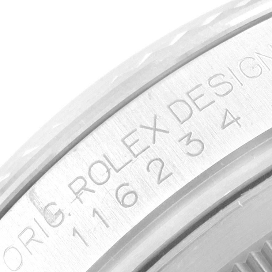 Rolex Datejust Steel 18 Karat White Gold Black Dial Men's Watch 116234 For Sale 4