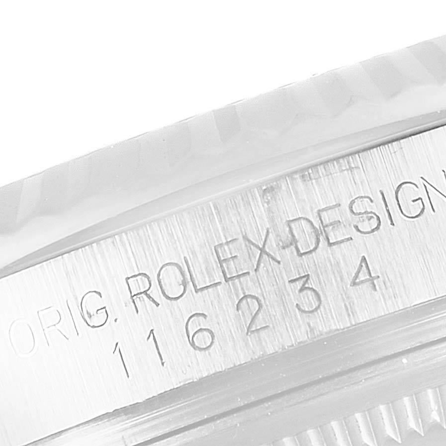 Rolex Datejust Steel 18K White Gold Black Roman Dial Mens Watch 116234 For Sale 3