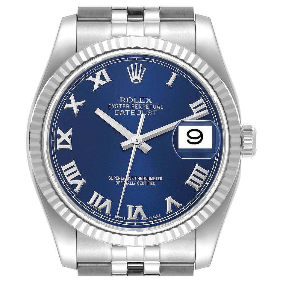 Rolex 116234 Datejust Blue Diamond Dial at 1stDibs