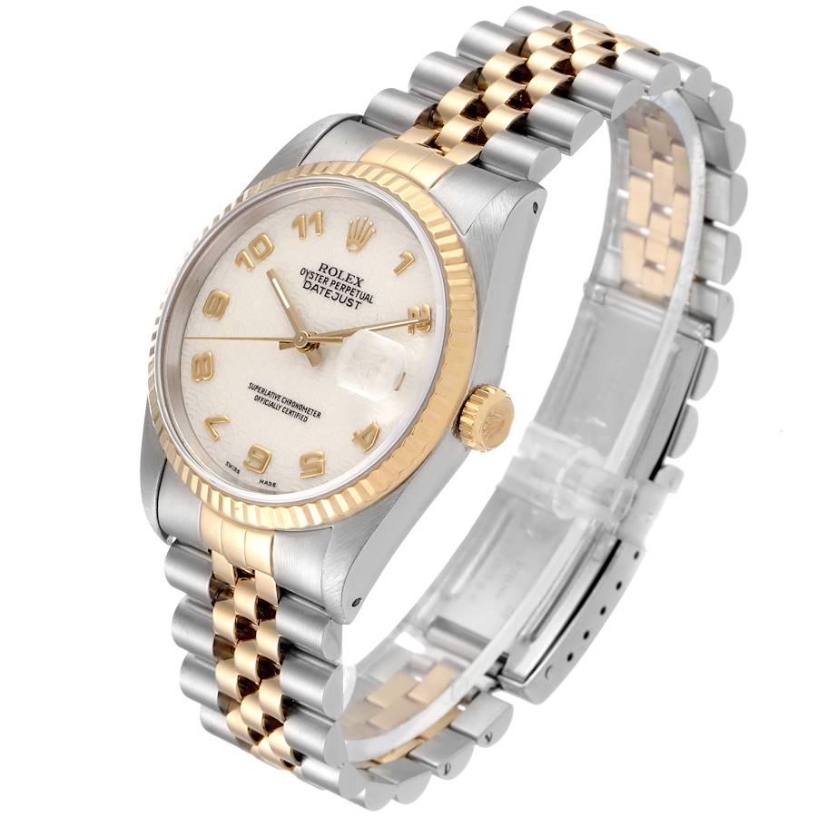 Men's Rolex Datejust Steel 18K Yellow Gold Anniversary Dial Mens Watch 16233 For Sale