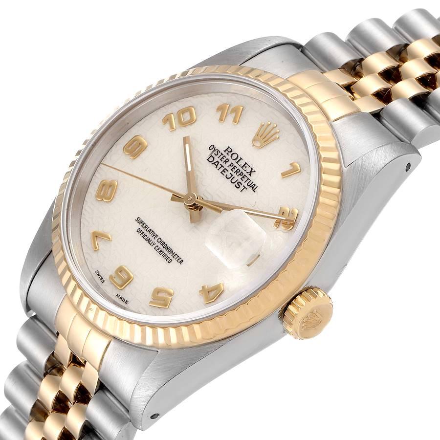 Rolex Datejust Steel 18K Yellow Gold Anniversary Dial Mens Watch 16233 For Sale 1