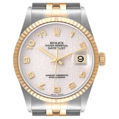 Rolex Datejust Steel 18K Yellow Gold Anniversary Dial Mens Watch 16233