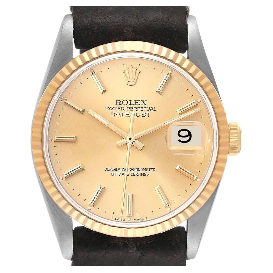 Rolex Women's Datejust Watch Steel / 18K Yellow Gold Champagne Diamond ...