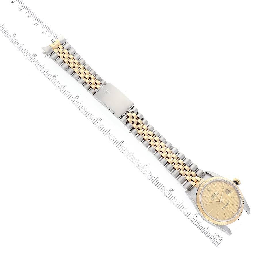 Rolex Datejust Steel 18K Yellow Gold Champagne Tapestry Dial Watch 16233 3