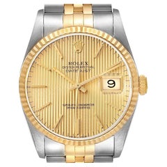 Rolex Datejust Acciaio Oro Giallo 18K Quadrante Arazzo Champagne 16233