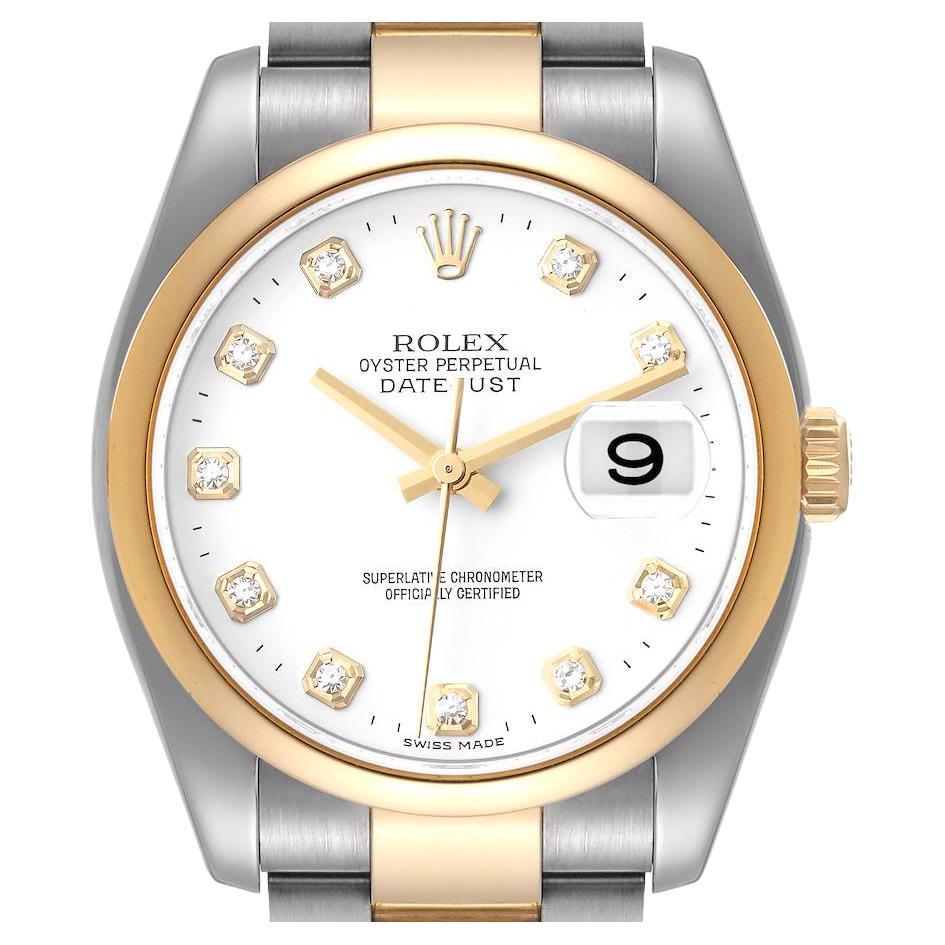 Rolex Datejust Steel Yellow Gold Green Diamond Dial Watch 126233 Unworn ...