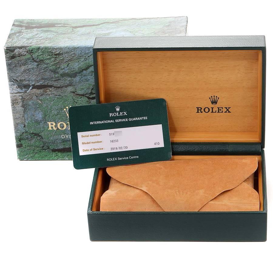 Rolex Datejust Steel 18K Yellow Gold Diamond Dial Men's Watch 16233 Box Card For Sale 9