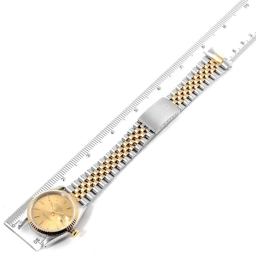 Rolex Datejust Steel 18 Karat Yellow Gold Fluted Bezel Men’s Watch 16233 6