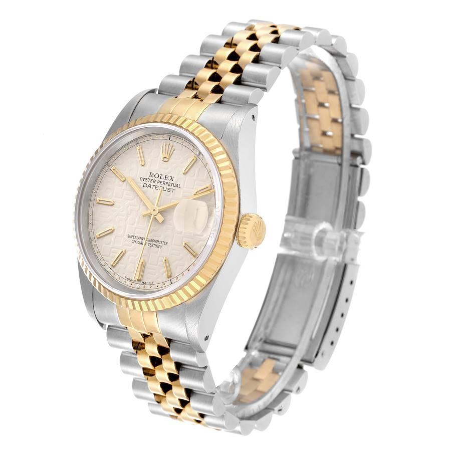 Rolex Datejust Stahl 18K Gelbgold Elfenbein Anniversary Zifferblatt Herrenuhr 16233 1