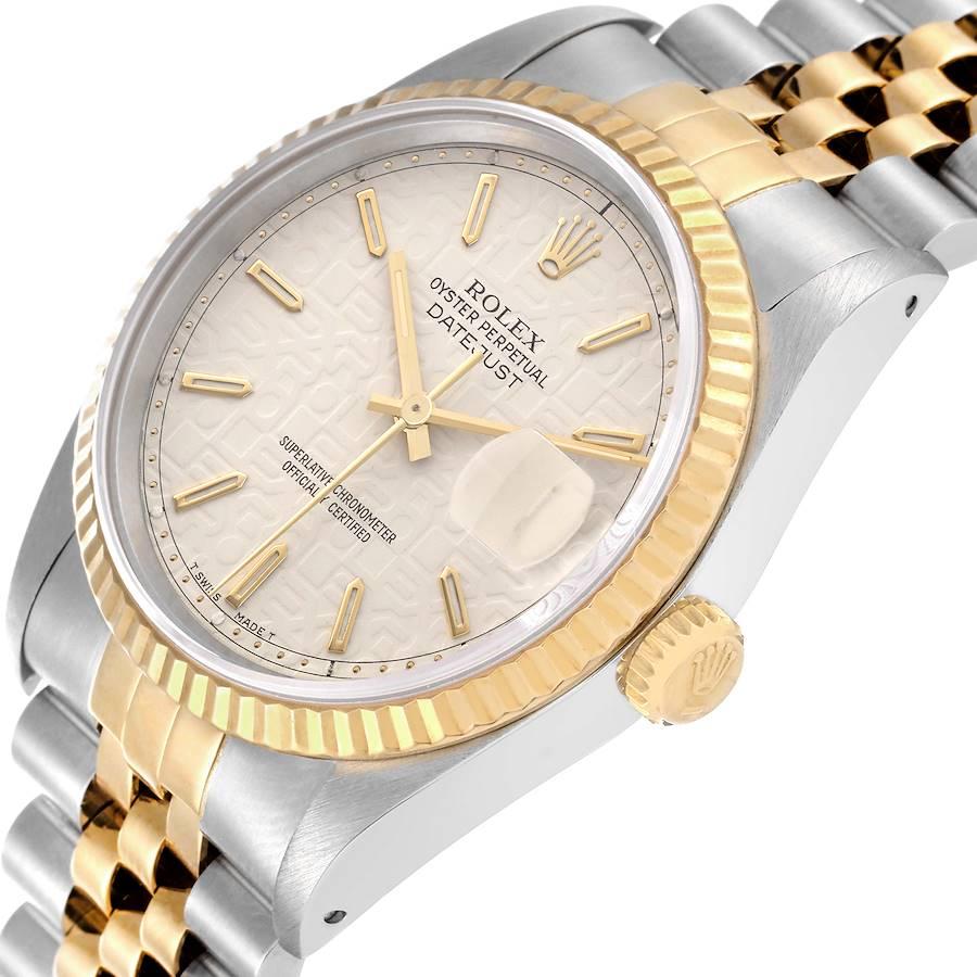 Rolex Datejust Stahl 18K Gelbgold Elfenbein Anniversary Zifferblatt Herrenuhr 16233 2