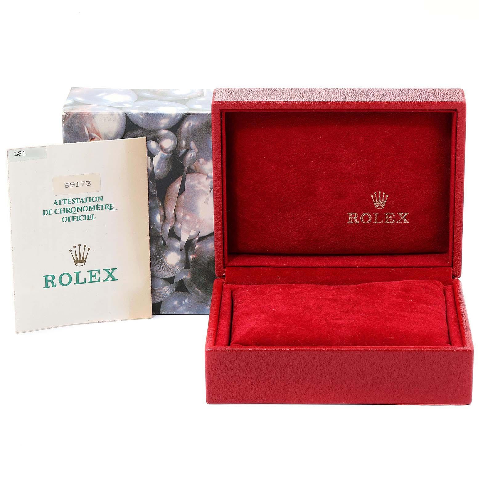 Rolex Datejust Steel 18 Karat Yellow Gold Ladies Watch 69173 Box Papers 8