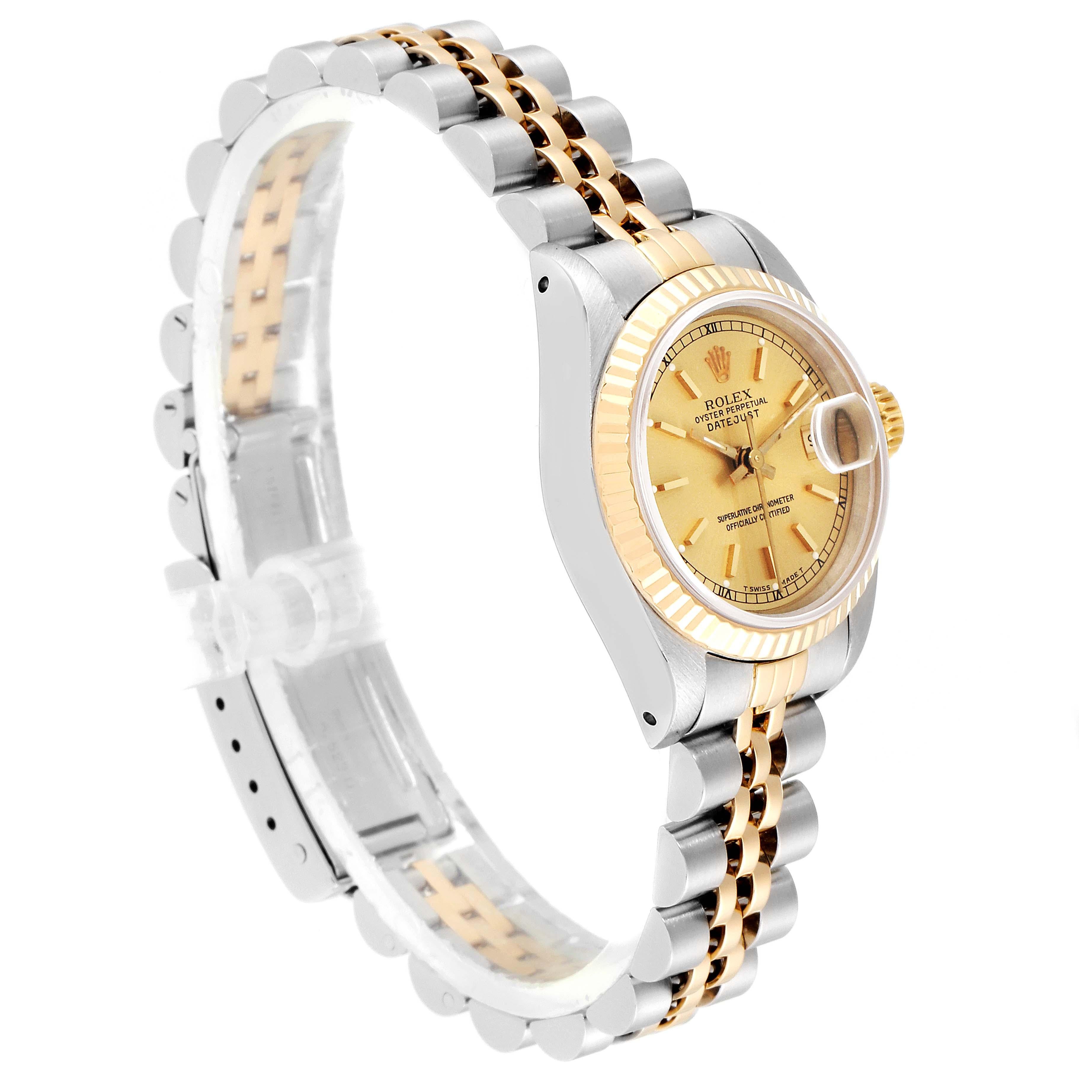 Women's Rolex Datejust Steel 18 Karat Yellow Gold Ladies Watch 69173 Box Papers