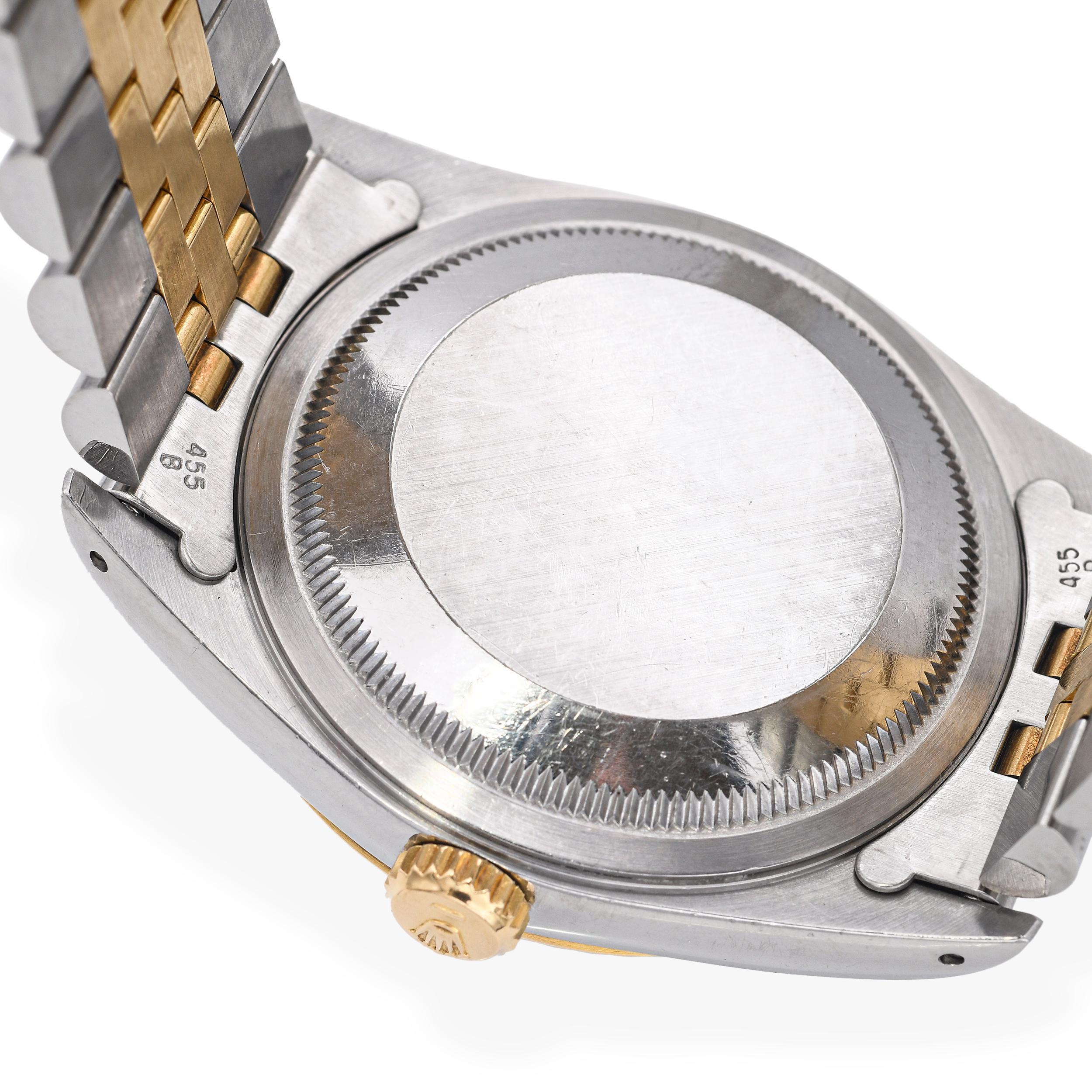 Reloj de caballero Rolex Datejust de acero y oro amarillo de 18 quilates Ref 16233 en venta 6