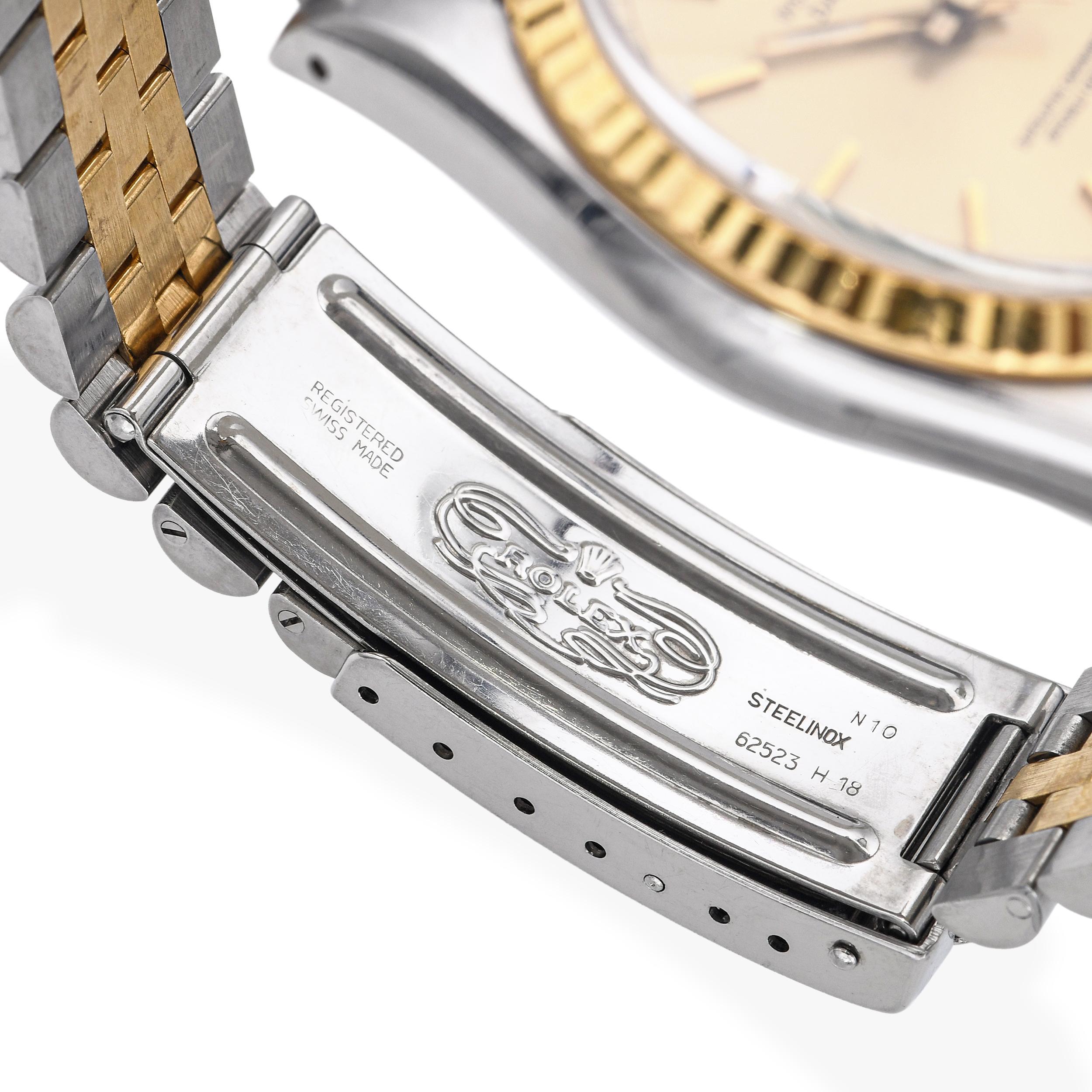 Reloj de caballero Rolex Datejust de acero y oro amarillo de 18 quilates Ref 16233 en venta 5