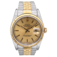 Reloj de caballero Rolex Datejust de acero y oro amarillo de 18 quilates Ref 16233