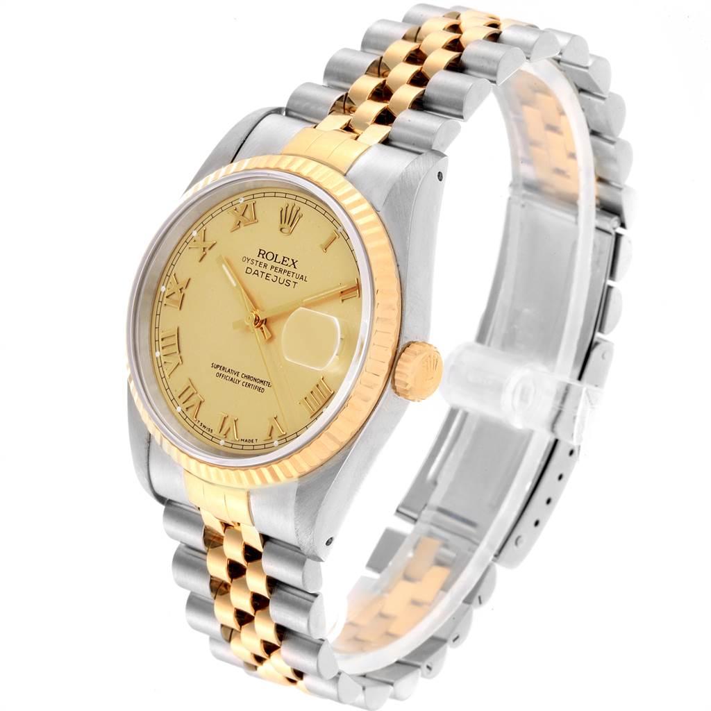 Rolex Datejust Steel 18 Karat Yellow Gold Roman Dial Men's Watch 16233 1