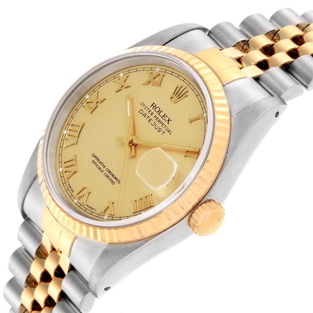 Rolex Datejust Steel 18 Karat Yellow Gold Roman Dial Men's Watch 16233 3