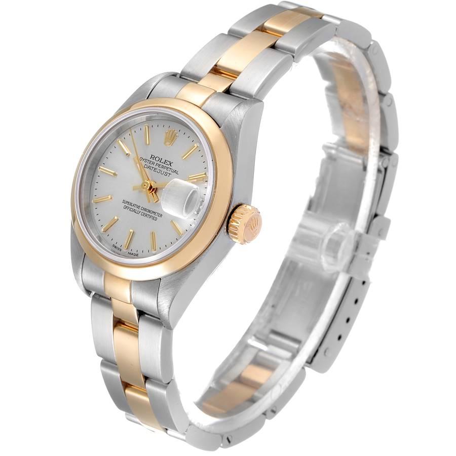 Women's Rolex Datejust Steel 18k Yellow Gold Silver Dial Ladies Watch 79163 For Sale