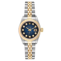 Rolex Datejust Steel 18 Karat Yellow Gold Vignette Diamond Ladies Watch 79173