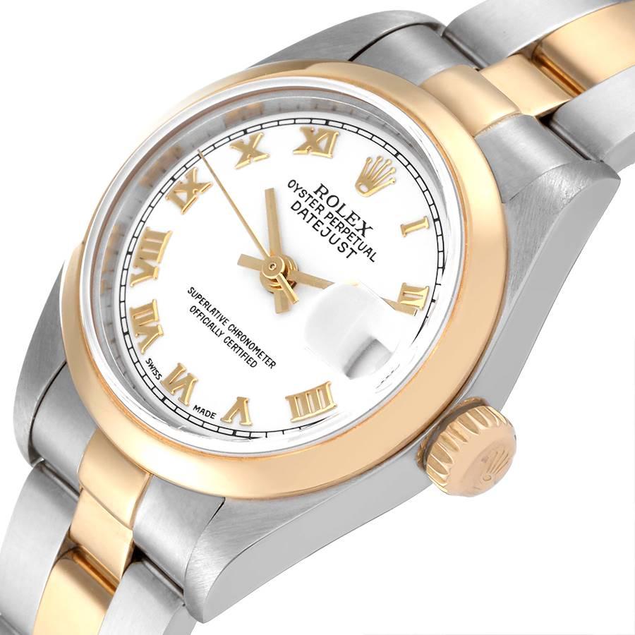 Rolex Datejust Steel 18k Yellow Gold White Dial Ladies Watch 79163 For Sale 1