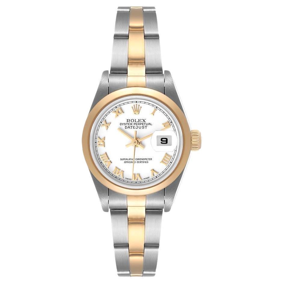 Rolex Datejust Steel 18k Yellow Gold White Dial Ladies Watch 79163