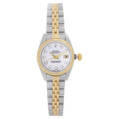 Rolex Datejust Steel 18k Yellow Gold White Diamond Dial Ladies Watch 79173