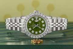 Rolex Datejust Steel Jubilee Watch 2 Carat Diamond Bezel / Royal Green Dial
