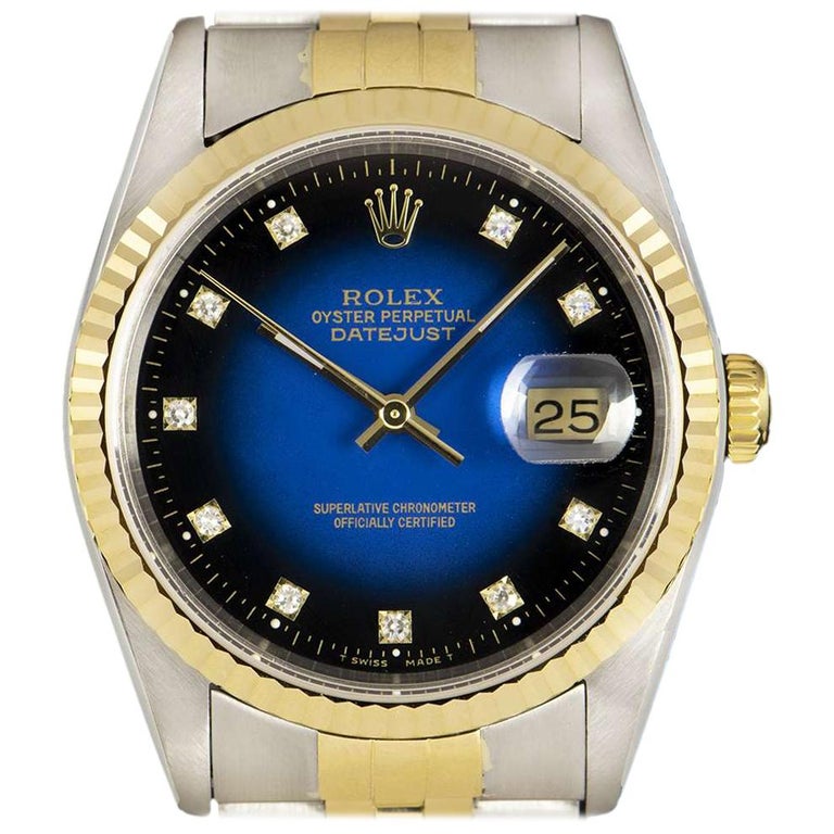 rolex blue vignette diamond dial