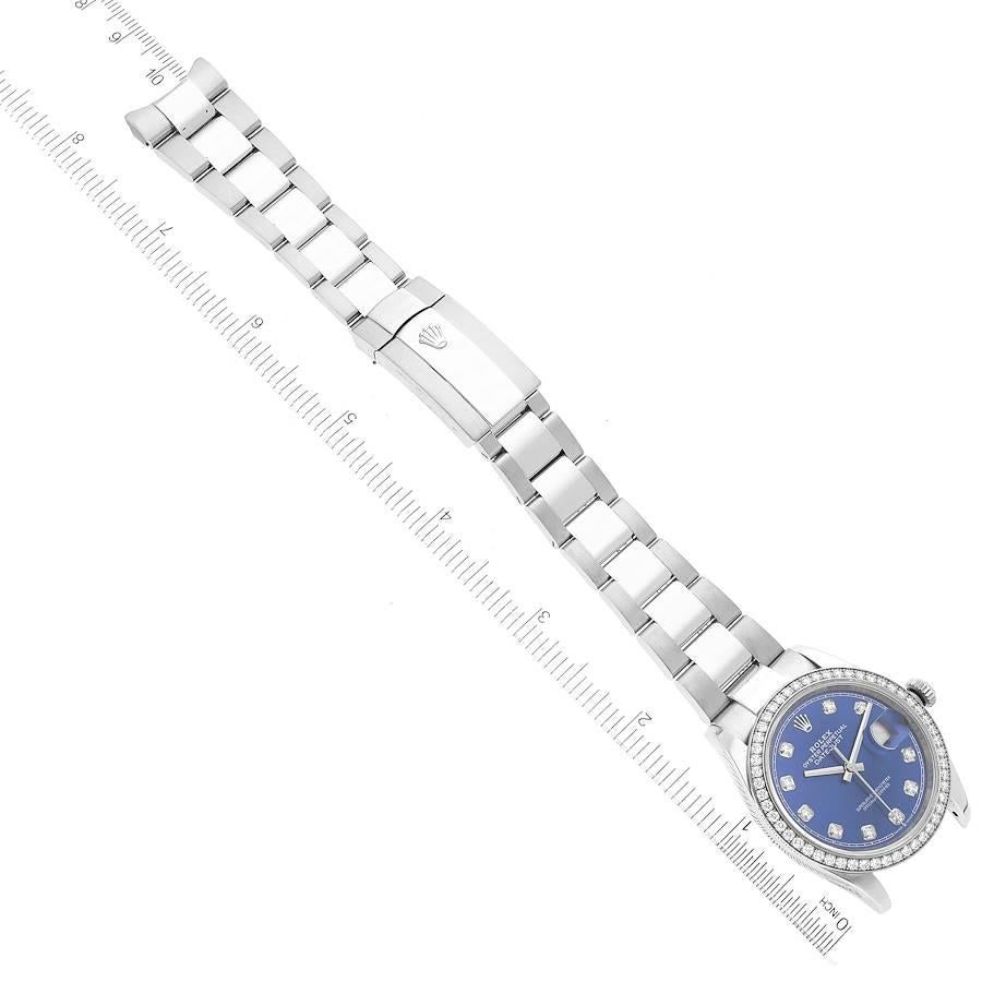 Rolex Datejust Steel Blue Diamond Dial Bezel Mens Watch 126284 For Sale 3