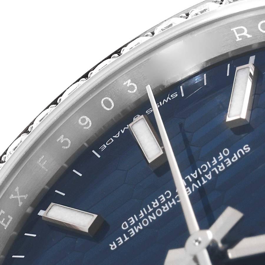 Rolex Datejust Steel Bright Blue Dial Diamond Mens Watch 126284 Unworn 1