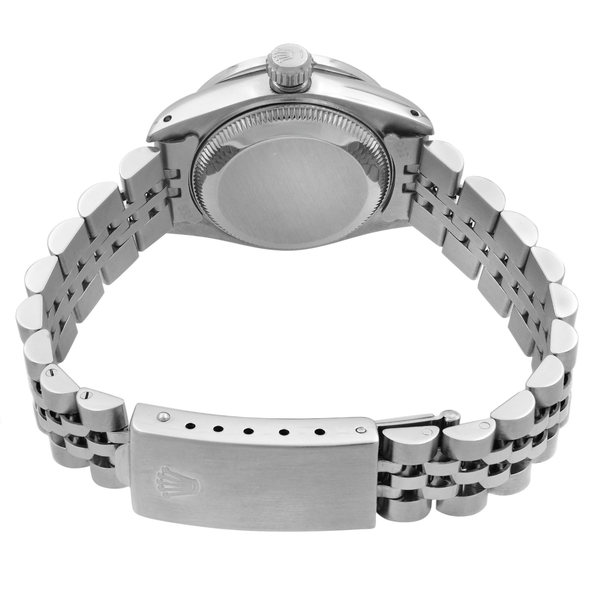 Rolex Datejust Steel Custom Diamond Pink MOP Dial Ladies Automatic Watch 69174 For Sale 1
