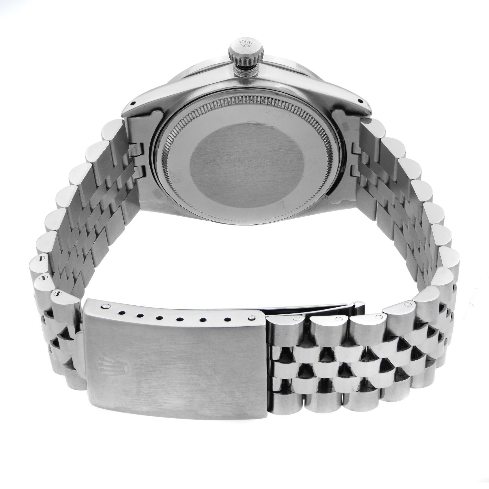Rolex Datejust Steel Custom Diamond Red MOP Dial Automatic Men's Watch 16014 en vente 1