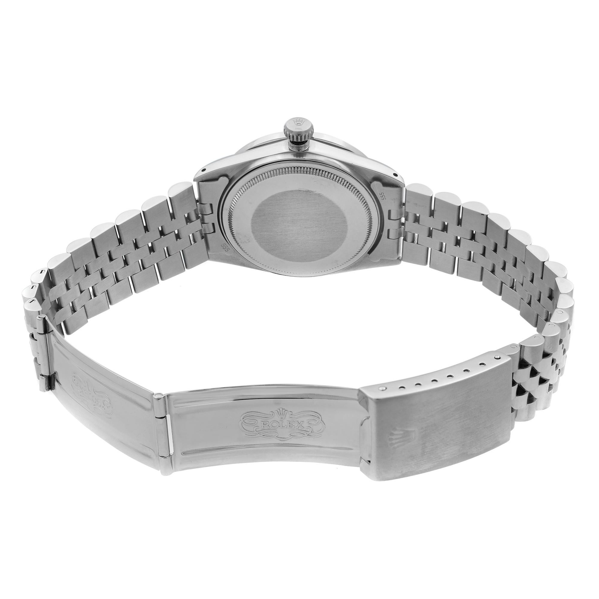 Rolex Datejust Steel Custom Diamond Red MOP Dial Automatic Men's Watch 16014 en vente 2