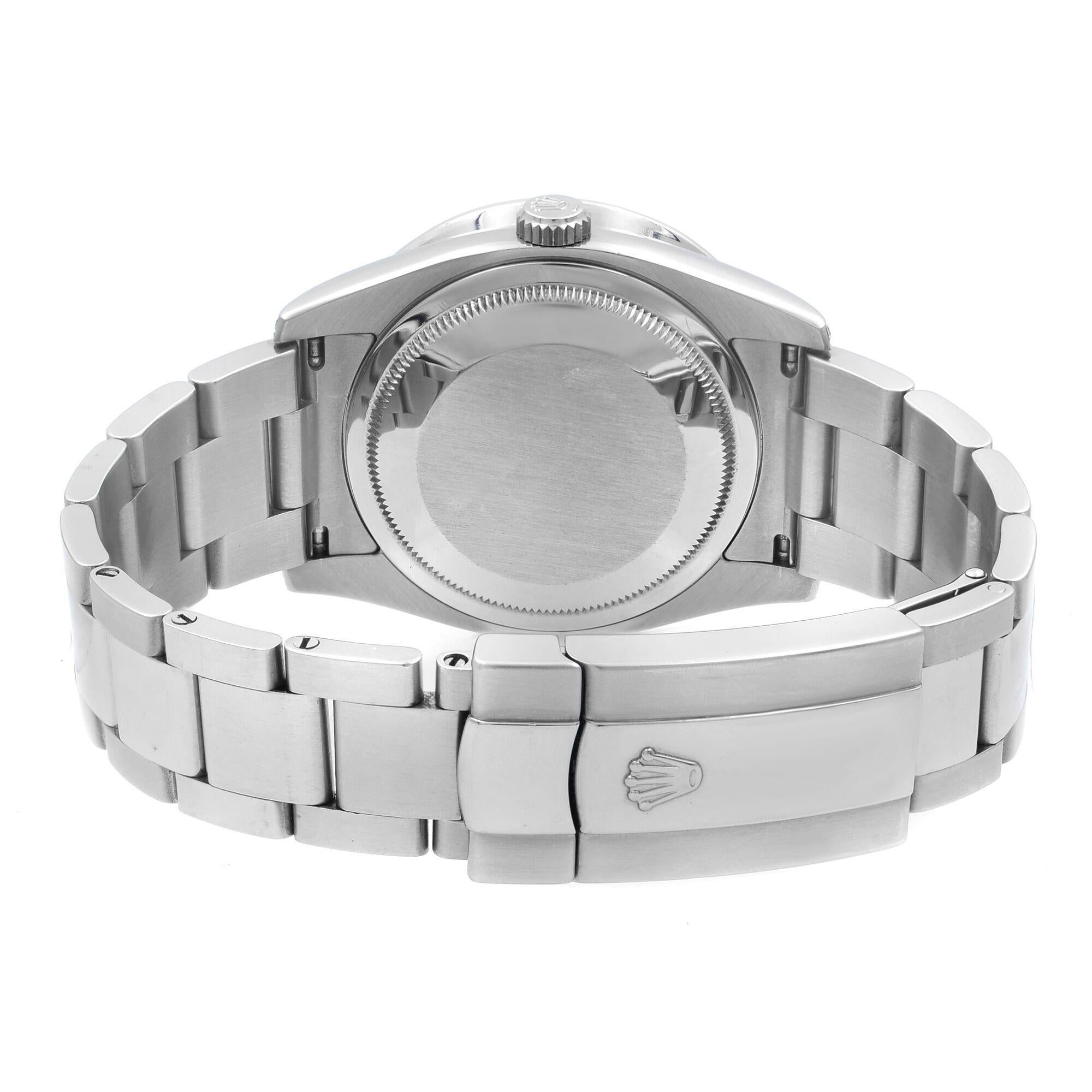 Men's Rolex Datejust Steel Custom Diamonds 4.64cttw Black Dial Automatic Watch 116234