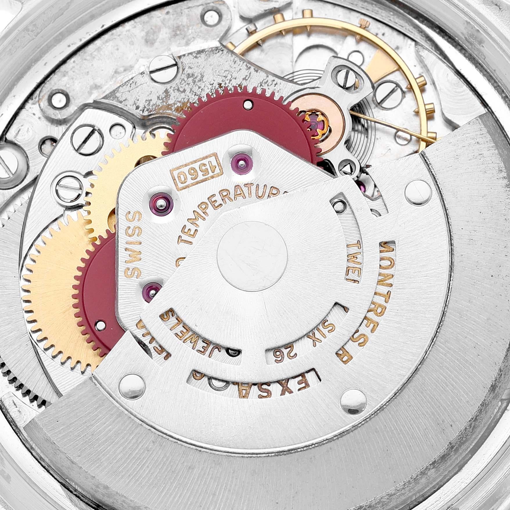 Rolex Datejust Steel Engine Turned Bezel Silver Dial Vintage Mens Watch 1601 4