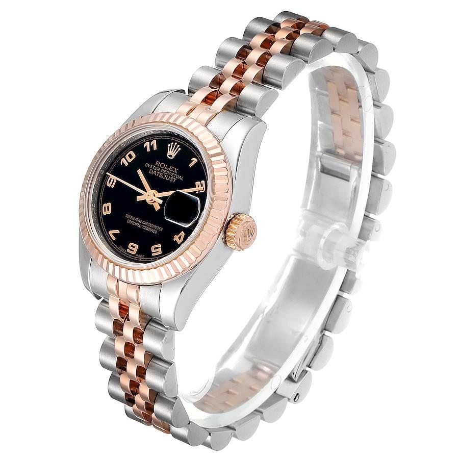Women's Rolex Datejust Steel Everose Gold Arabic Numerals Ladies Watch 179171 For Sale